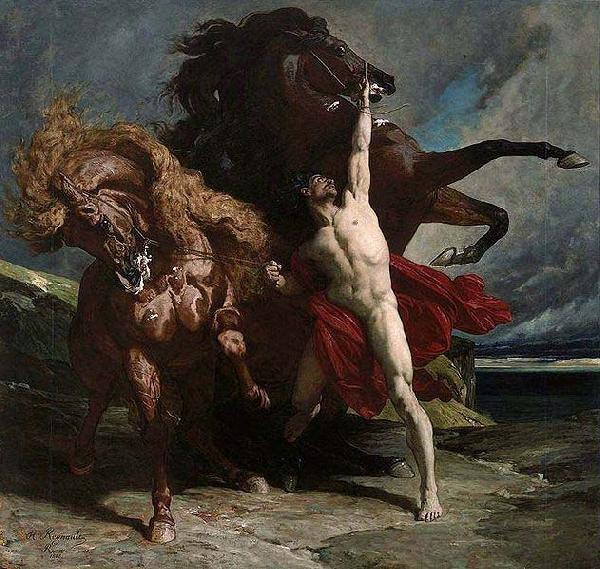 Henri Regnault Automedon with the Horses of Achilles oil painting image